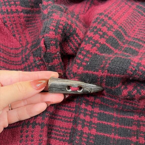 Ralph Lauren Rugby Shawl Collar Cardigan Jacket 2000s Maroon & Black Small Chrty - Picture 13 of 13